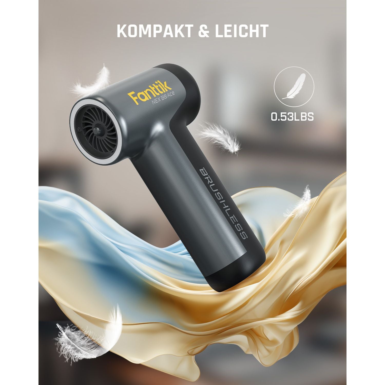 Fanttik B8 Ace Elektrische Staubgebläse Druckluftspray, 110000 U/min, Druckluft Compressed Air Duster mit 2600mAh Akku, Reinigungsbürste, LED-Licht, Staubgebläse für Tastatur, PC-Gehäuse, Schrank