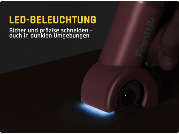 Fanttik C8 Nano Elektrische Schere, Kartonschneider Elektrisch mit Bildschirm, LED-Licht, 3 Geschwindigkeitsstufen, Wiederaufladbarer Akku, Geeignet für Stoffe, Teppiche, Leder, Kartons - Rosa
