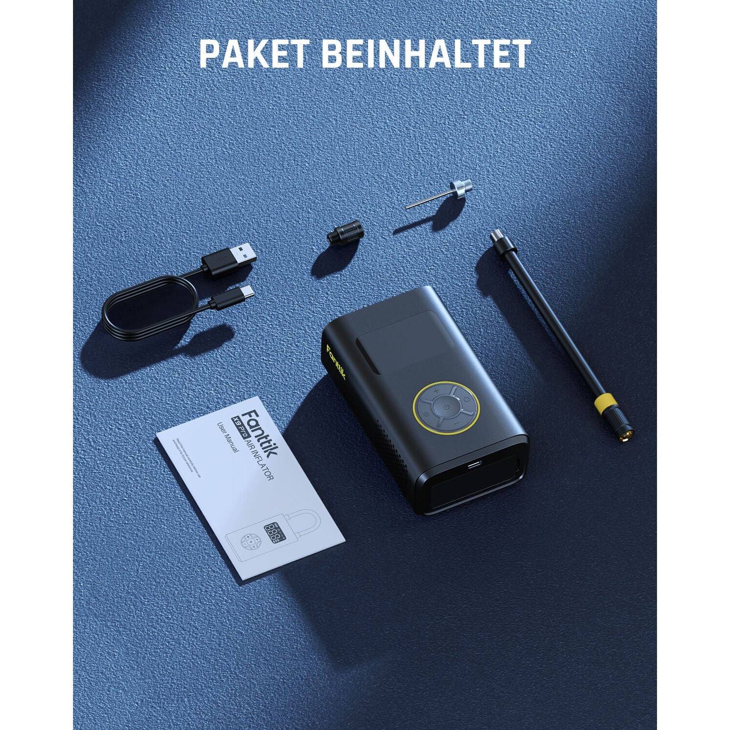 Fanttik X9 Pro Tragbare Elektronische Luftpumpe für Motorrad, 27s schnell aufblasen Elektrische Kompressor mit digitalem Reifendruckmesser, 150psi -Reifenfüller für Elektrofahrrad, Kompakt Auto, Ball
