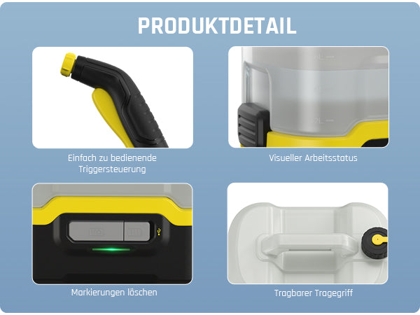 Fanttik NB8 Nano Tragbarer kabelloser elektrischer Hochdruckreiniger mit 2,1 Gallonen Tank, Einziehbarem Sprühkopf, 2600 mAh, Waschmaschine für Terrassengarten, Campingdusche und Haustierreinigung