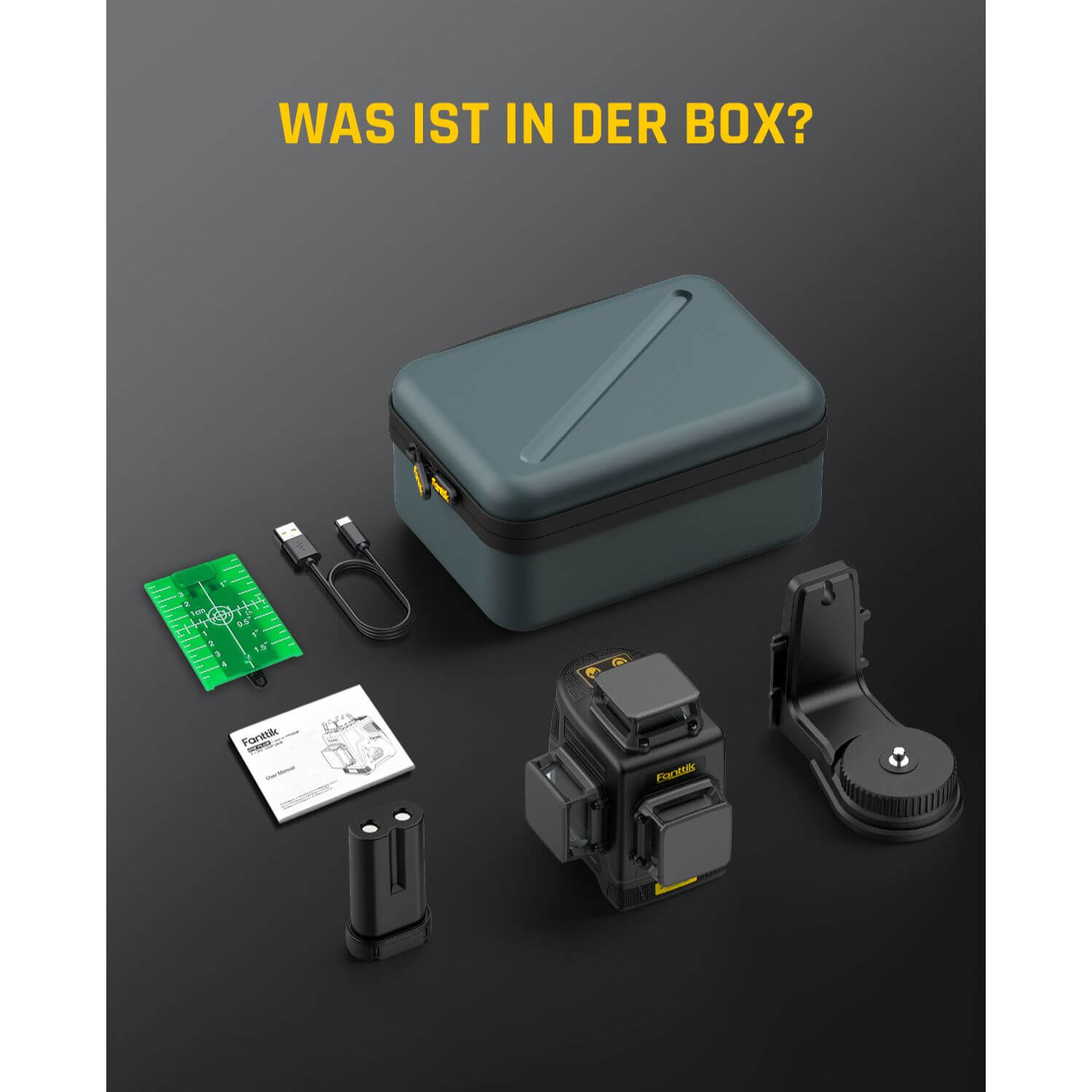 Fanttik D12 PLUS Selbstnivellierend Kreuzlinienlaser, Grün Linienlaser 12 Linien 3×360°, 5200 mAh Abnehmbare Batterie, mit Magnetische Halterung, EVA-Handtasche, für Baustelle und Inneneinrichtung