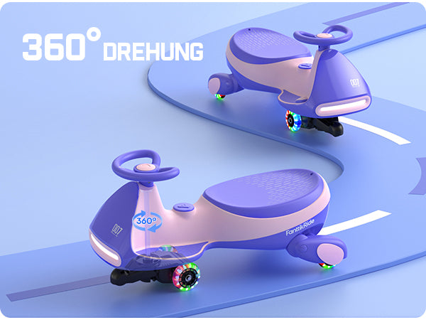FanttikRide 12V N7 Pro Kinder Elektroauto, Elektrisches Rutschauto mit Pedal, Typ C aufladbar Batterie Kinder Auto, 2 Geschwindigkeit Kippschutz Leuchtende Räder, Bluetooth, für Kind ab 3 Jahren, Rosa