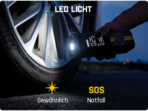 Fanttik X8 APEX Tragbare Elektronische Luftpumpe 12V mit 7800mAh, 10,3BAR / 150PSI Elektrischer Kompressor 2X Schneller, Dualer Bildschirm mit LED, für Auto, E-Bike, Motorrad, Ball