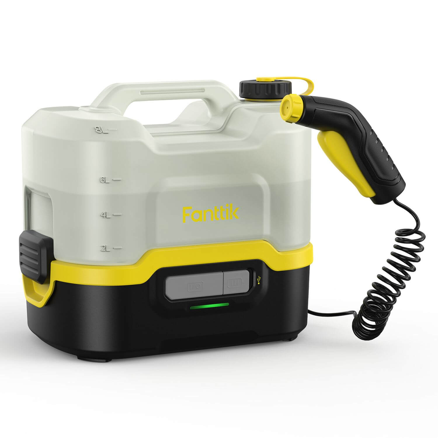 Fanttik NB8 Nano Tragbarer kabelloser elektrischer Hochdruckreiniger mit 2,1 Gallonen Tank, Einziehbarem Sprühkopf, 2600 mAh, Waschmaschine für Terrassengarten, Campingdusche und Haustierreinigung