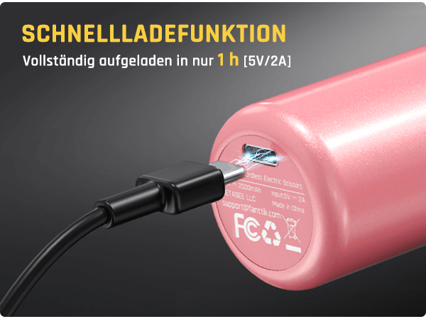 Fanttik C8 Nano Elektrische Schere, Kartonschneider Elektrisch mit Bildschirm, LED-Licht, 3 Geschwindigkeitsstufen, Wiederaufladbarer Akku, Geeignet für Stoffe, Teppiche, Leder, Kartons - Rosa