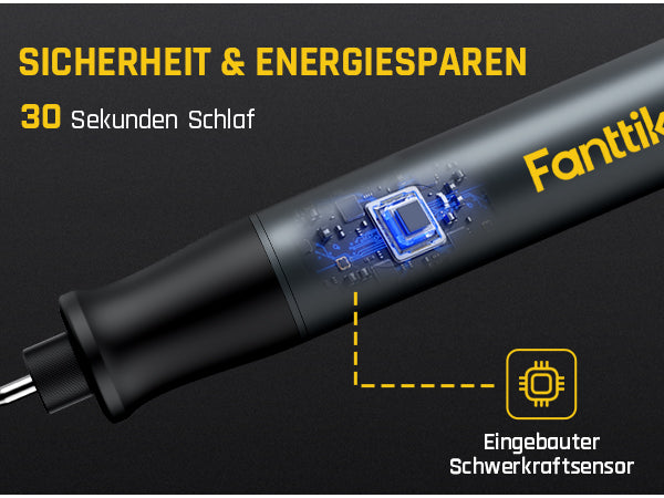 Fanttik T1 Max Präzisions Lötkolben Set, kabelloser Lötkolben, 7 Sek. schnelles Aufheizen,6 Temperatur Einstellbar 200~450 ℃, 4 Lötspitzen (C210), 360° drehbarer Ständer, Lötkolben für Reparaturen