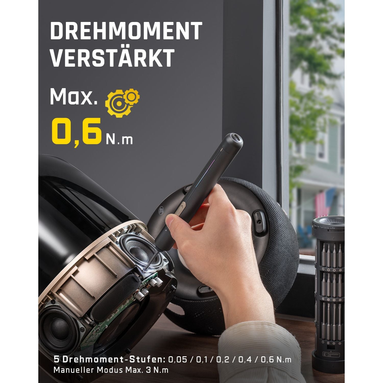 Fanttik E2 Ultra 3.7V Mini Elektro Schraubendreher Set, 50 in 1 Magnetische Präzisions-Schraubendreher Kit, Max 0.6N.m, 5/32 Zoll Sechskant, Geeignet für Reparatur für iPhone,Laptop, Brillen, Uhren