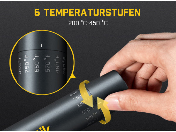 Fanttik T1 Max Präzisions Lötkolben Set, kabelloser Lötkolben, 7 Sek. schnelles Aufheizen,6 Temperatur Einstellbar 200~450 ℃, 4 Lötspitzen (C210), 360° drehbarer Ständer, Lötkolben für Reparaturen