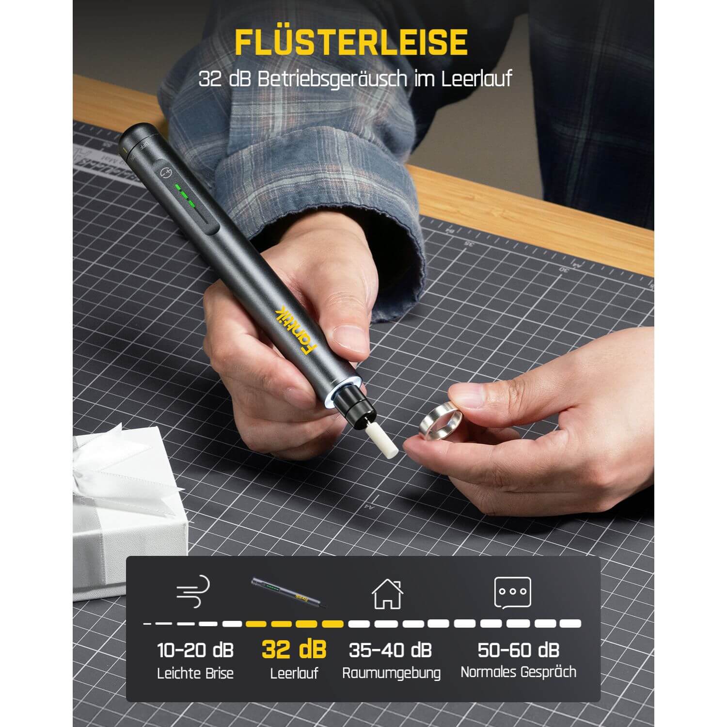 Fanttik F2 Master Mini Akku-Multifunktionswerkzeug Set 3,6V, NeoPulse Motor, 5 Geschwindigkeiten, 25000 U/min, Revostor-Hub, 35 Zubehörteile, Elektrowerkzeug zum Schleifen, Polieren, Bohren, Gravieren