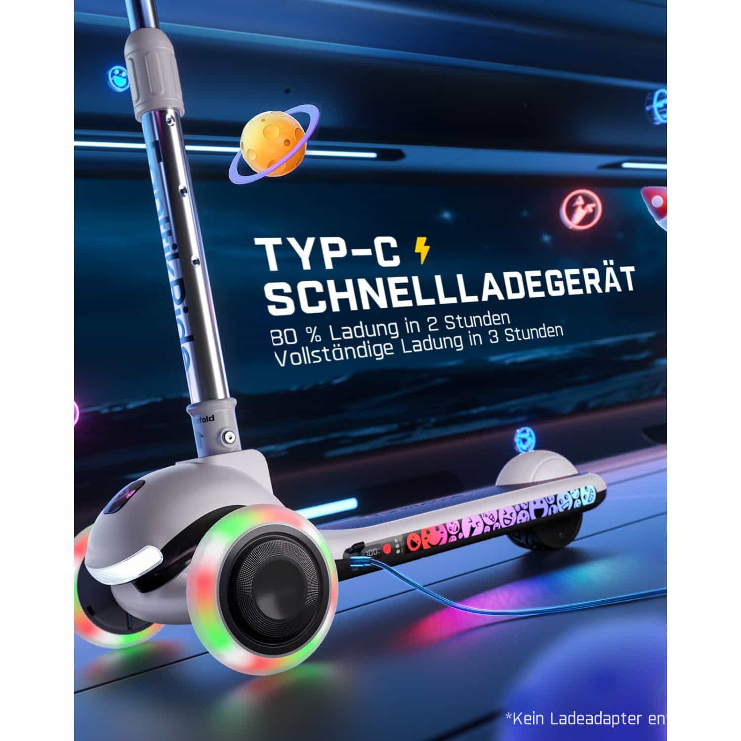 FanttikRide K9 Pro Elektroroller für Kinder 3-6 Jahren, Höhenverstellbar für Fahrer von 1,0-1,4 m, 40 kg, bis 40 Min Fahrzeit, 6 km Reichweite, KI & 2 Maximalgeschwindigkeiten 6/10 km/h