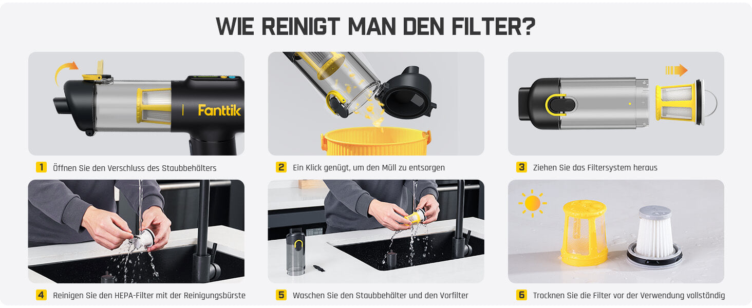 Fanttik Slim V10 Mix Kabelloser Auto-Staubsauger, 4-in-1 Handstaubgebläse, Smart-LED-Farbdisplay, 16 kPa Starke Saugleistung, tragbarer Mini-Staubsauger für Auto, Büro & Tastaturen