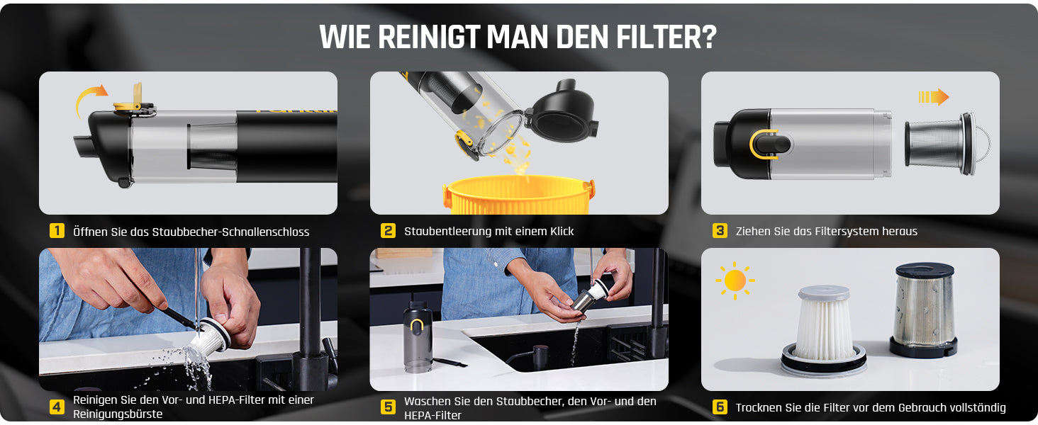 Fanttik Slim V8 Mate Akku-Autostaubsauger mit Hoher Leistung, 12000 Pa/30 AW, RobustClean™ Tragbarer Staubsauger mit flexiblem Schlauch und Haustierbürste für die Innenreinigung von Autos