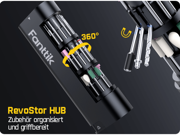 Fanttik F2 PRO Akku Multifunktionswerkzeug, starker Magnetmotor, Revostor-Hub, Rotationswerkzeug Set mit 5 Gang (25000 U/min), zum Schleifen, Polieren, 3D-Druck, Bohren, Schnitzen, Schneiden