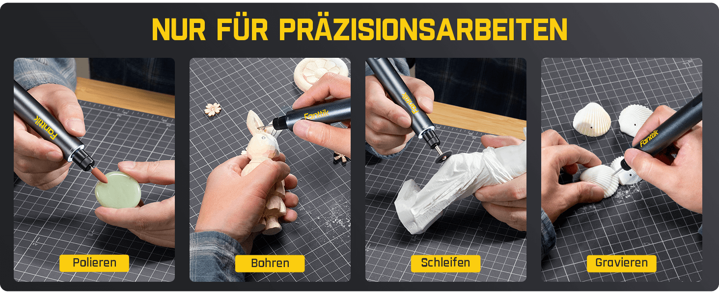 Fanttik F2 Master Mini Akku-Multifunktionswerkzeug Set 3,6V, NeoPulse Motor, 5 Geschwindigkeiten, 25000 U/min, Revostor-Hub, 35 Zubehörteile, Elektrowerkzeug zum Schleifen, Polieren, Bohren, Gravieren