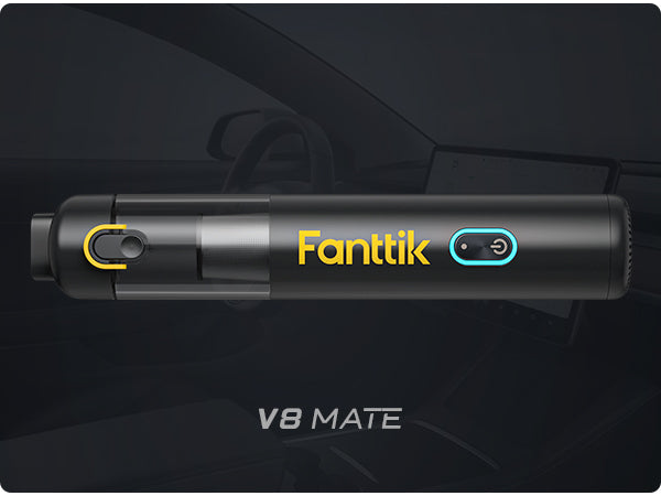 Fanttik Slim V8 Mate Akku-Autostaubsauger mit Hoher Leistung, 12000 Pa/30 AW, RobustClean™ Tragbarer Staubsauger mit flexiblem Schlauch und Haustierbürste für die Innenreinigung von Autos