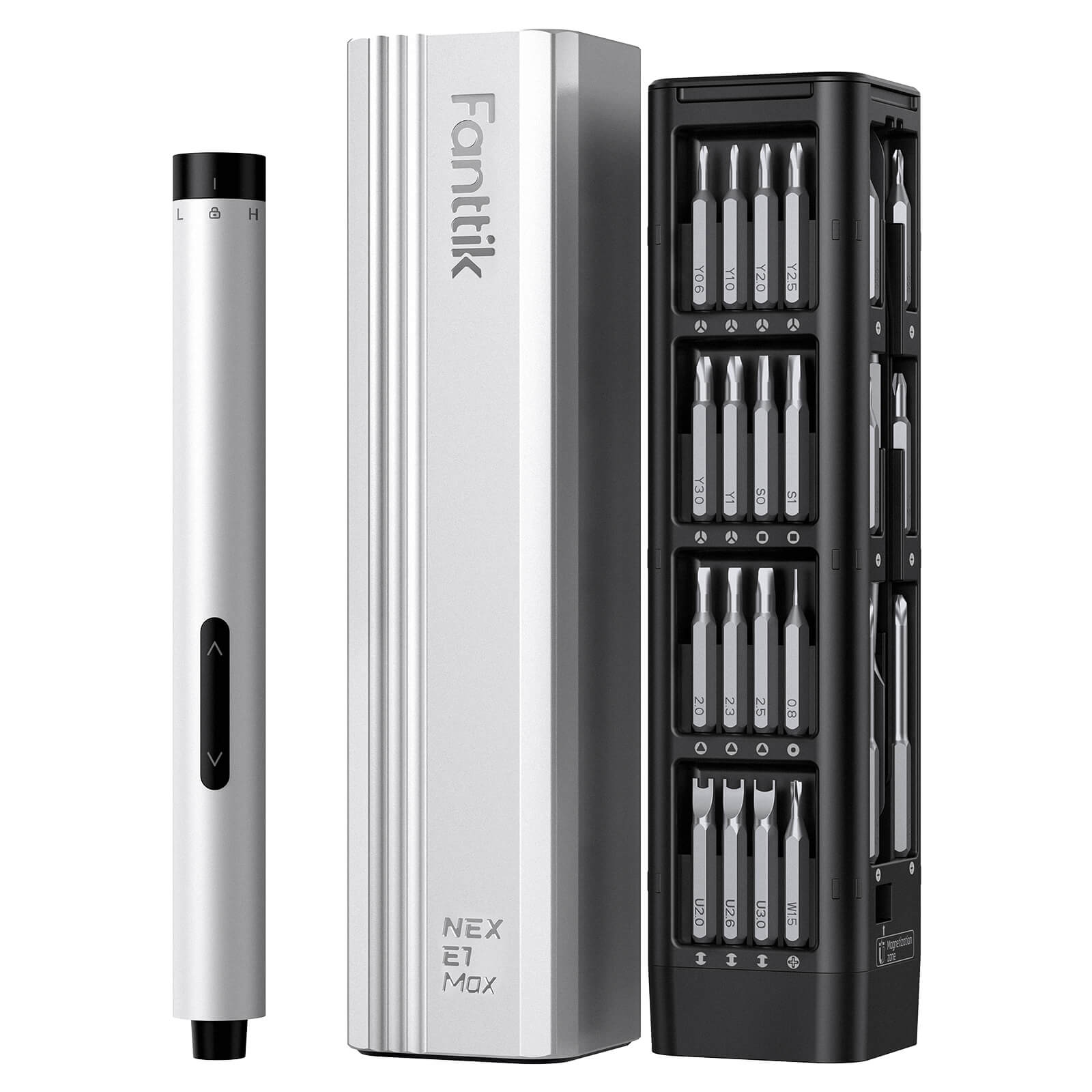 Fanttik E1 Max Mini Elektro Schraubendreher Set, 50 in 1 Magnetische Präzisions-Schraubendreher Kit, 2 Gänge Drehmoment, 5/32 Zoll Sechskant, Geeignet für Reparatur für iPhone,Laptop, Brillen, Uhren