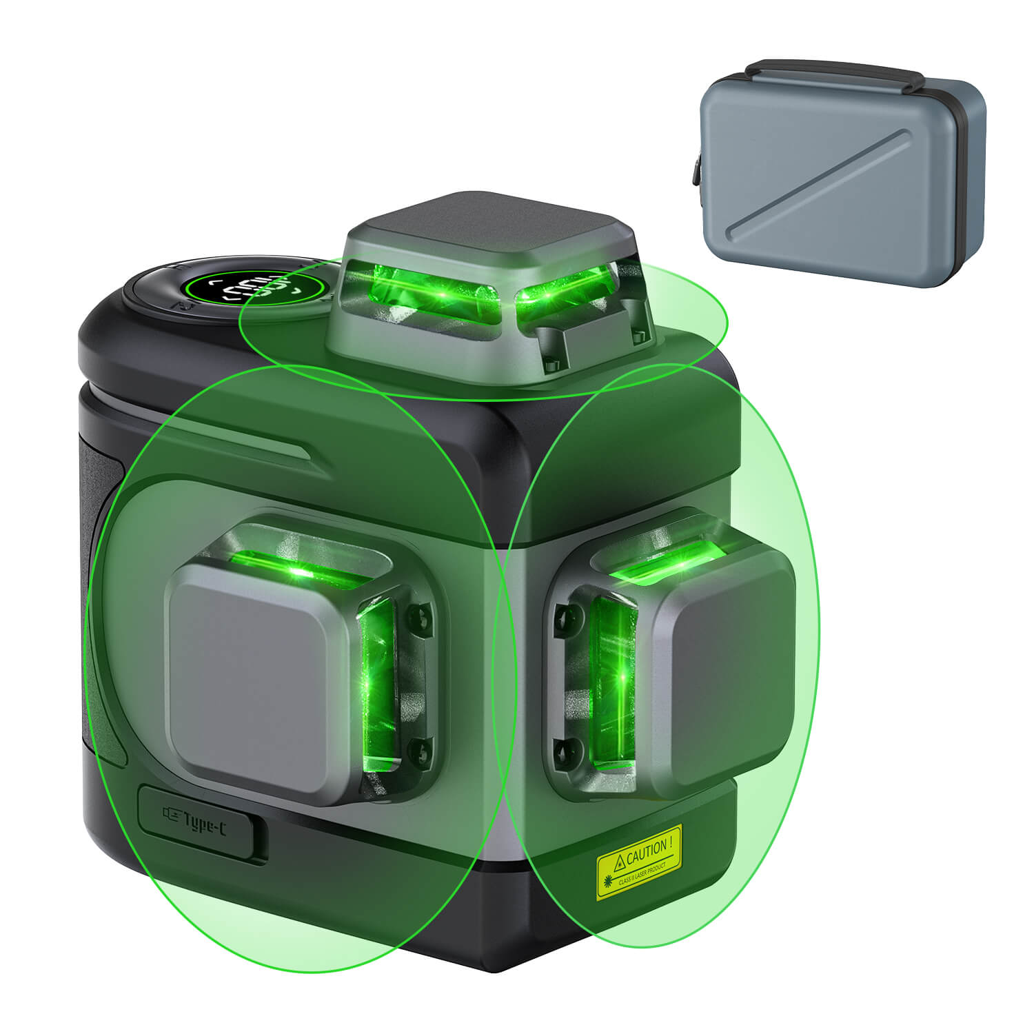 Fanttik D12 PRO Selbstnivellierend Kreuzlinienlaser 3×360°, Grün Linienlaser mit LED-Bildschirm, USB-Aufladung, 5200 mAh Batterie, Arbeitsbereich 30 m, Pulsmodus, für Baustelle/Inneneinrichtung