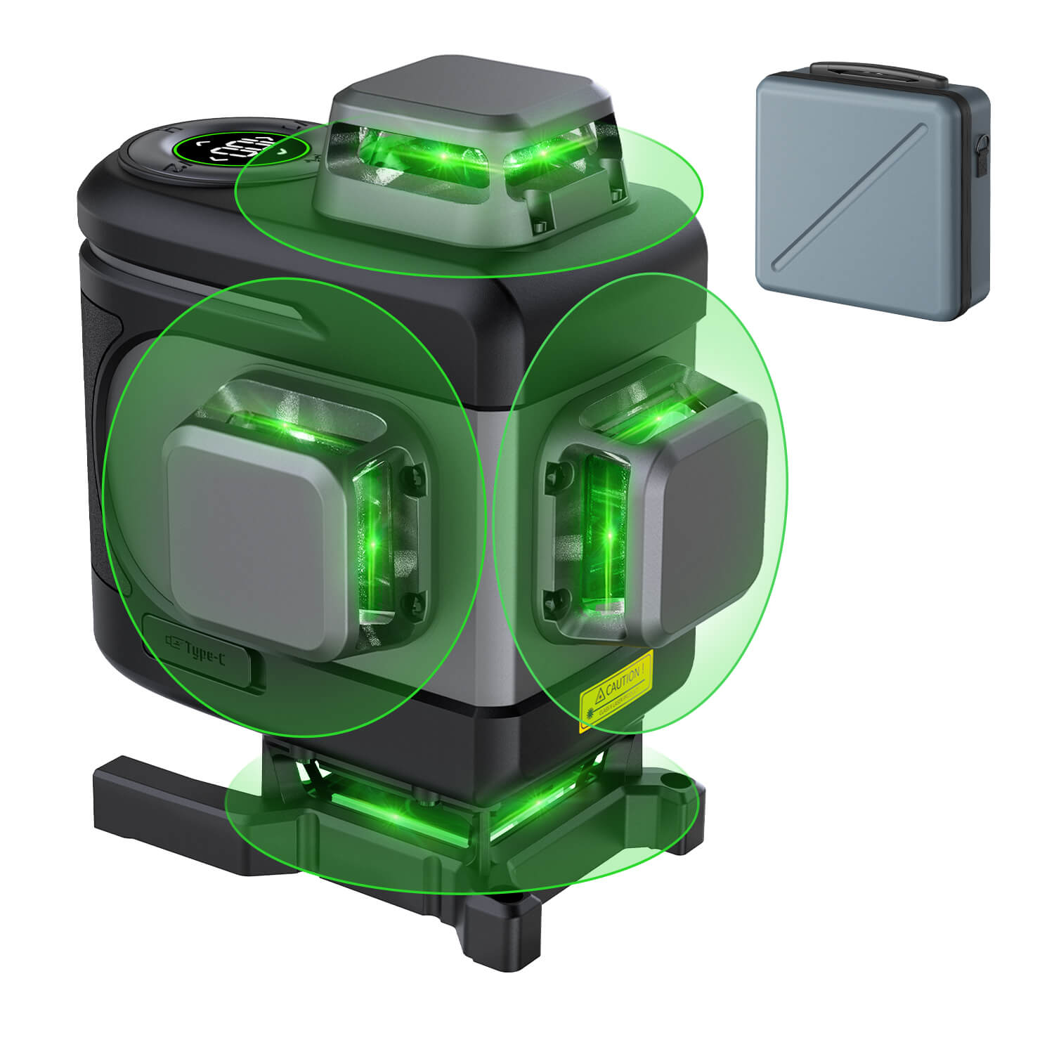 Fanttik D16 APEX Kreuzlinienlaser Grün 4x360°, 16 Linien Selbstnivellierender Linienlaser mit LED-Bildschirm, 5200 mAh Batterie Wiederaufladbar, Impulsmodus, Magnetische Unterstützung