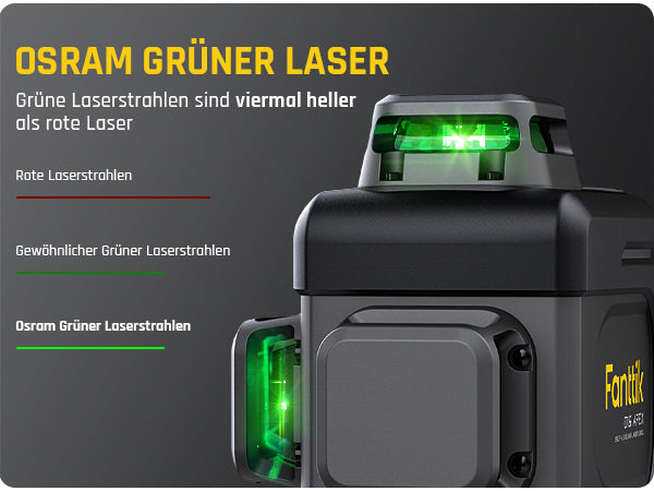 Fanttik D16 APEX Kreuzlinienlaser Grün 4x360°, 16 Linien Selbstnivellierender Linienlaser mit LED-Bildschirm, 5200 mAh Batterie Wiederaufladbar, Impulsmodus, Magnetische Unterstützung