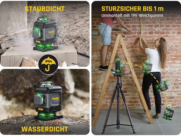 Fanttik D16 APEX Kreuzlinienlaser Grün 4x360°, 16 Linien Selbstnivellierender Linienlaser mit LED-Bildschirm, 5200 mAh Batterie Wiederaufladbar, Impulsmodus, Magnetische Unterstützung