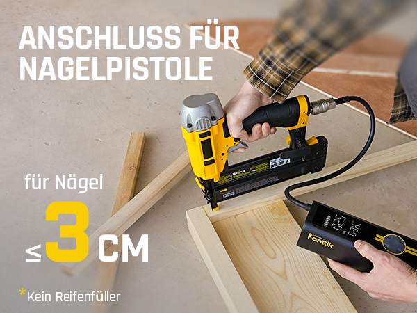 Fanttik X8 APEX Luftpumpe und Anschluss für Nagelpistole, 1/4 Zoll Innengewinde, Druckluftkupplung mit VG8-Gewinde, 20,7 BAR/300 PSI maximaler Druck, 450°C Hitzebeständiger Schnellkupplung-Druckluft