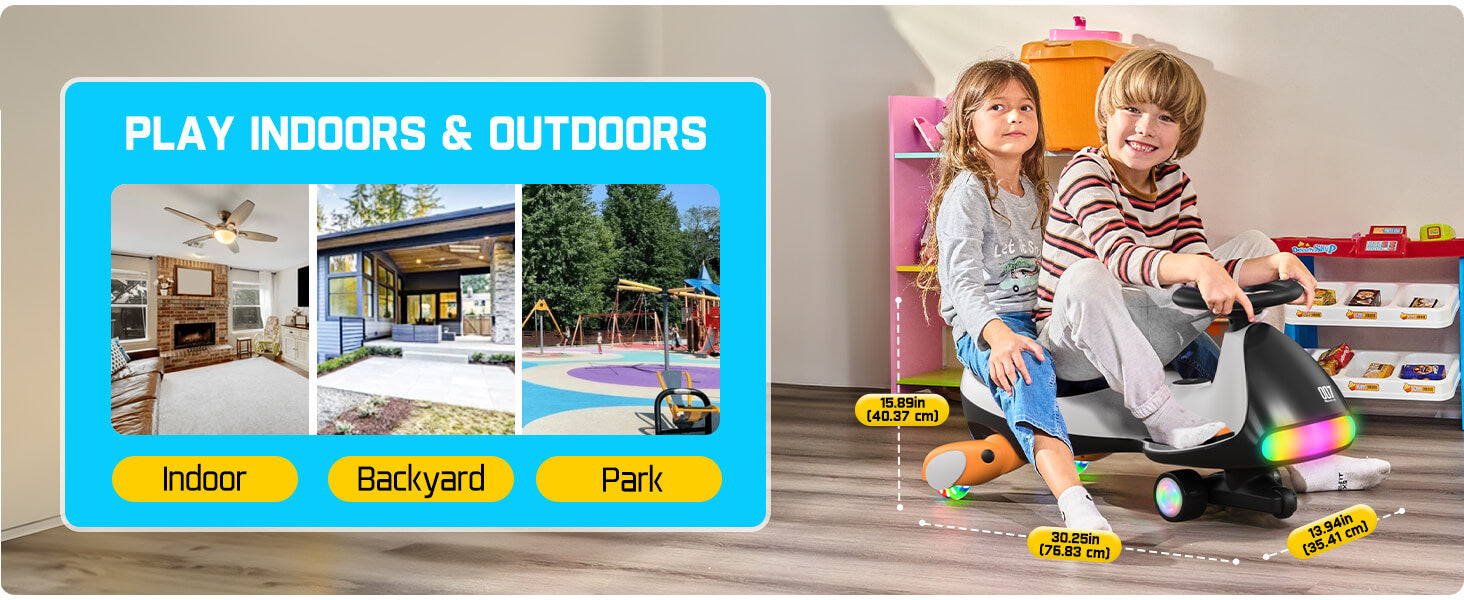 FanttikRide N7 Ultra Elektrisches Kinderauto mit Pedal, Kinder Auto, MagicMute Motor, 2 Geschwindigkeiten, 9 Farbmodi, Digitalanzeige, Bluetooth, für Kinder ab 3 Jahren, 68KG, Pinguin Schwarz