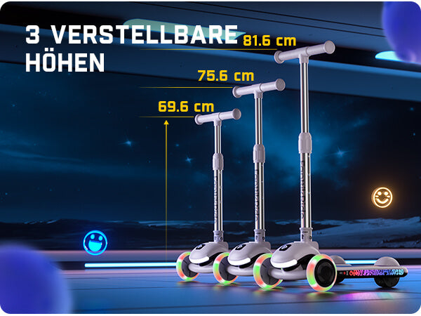 FanttikRide K9 Pro Elektroroller für Kinder 3-6 Jahren, Höhenverstellbar für Fahrer von 1,0-1,4 m, 40 kg, bis 40 Min Fahrzeit, 6 km Reichweite, KI & 2 Maximalgeschwindigkeiten 6/10 km/h