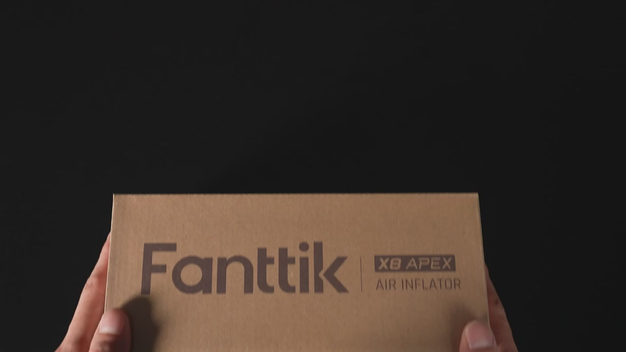 Video laden: Fanttik X8 APEX Tragbare Elektronische Luftpumpe 12V mit 7800mAh, 10,3BAR / 150PSI Elektrischer Kompressor 2X Schneller, Dualer Bildschirm mit LED, für Auto, E-Bike, Motorrad, Ball
