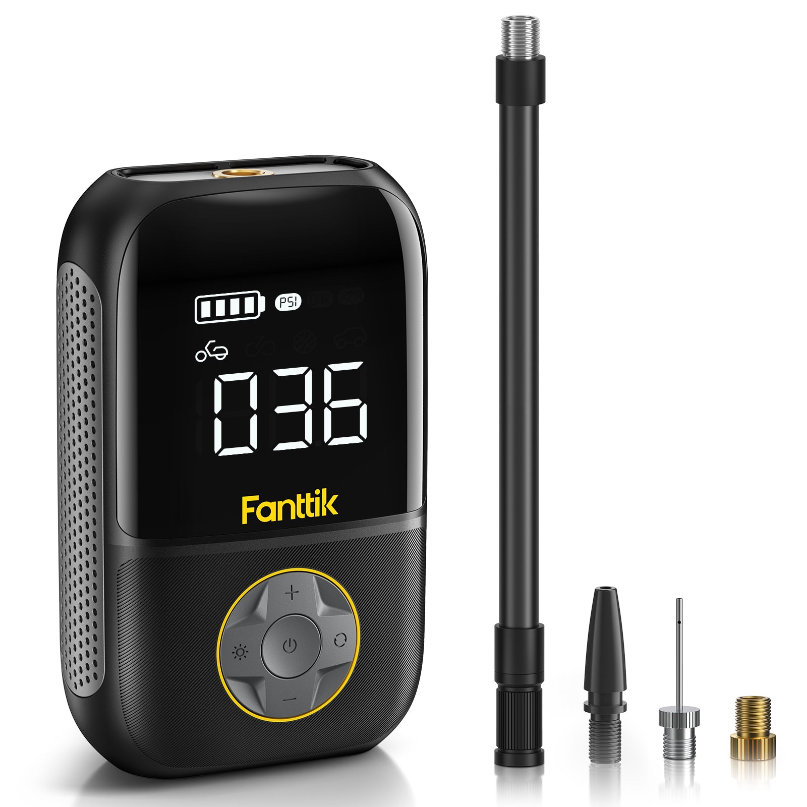 Fanttik X8 Mini Elektrische Luftpumpe, 10,3 BAR/150 PSI Tragbar Fahrradpumpe, Elektrischer Kompressor mit Digitalem LCD-Bildschirm und 4 Modi für Auto, Fahrrad, Motorrad, Bälle