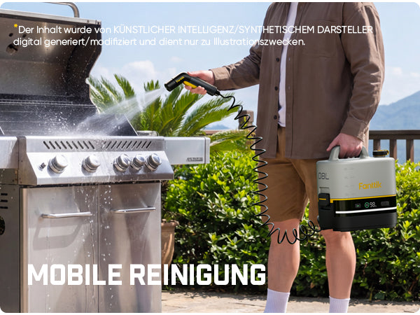 Fanttik NB10 Nano tragbarer Akku-Drucksprüher, 2,1-Gallonen-Tank, 72-98 PSI, HD-LED-Display, 4000mAh, mit Campingleuchte – tragbarer Hochdruckreiniger für Zuhause, Terrasse und Camping