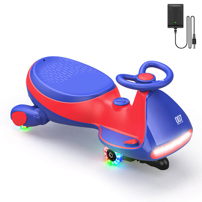 FanttikRide 12V N7 Pro Kinder Elektroauto, Elektrisches Rutschauto mit Pedal, 2 in 1 Kinder Auto, aufladbar Batterie 2 Geschwindigkeit Kippschutz Leuchtende Räder Bluetooth für Kind ab 3 Jahren, Blau