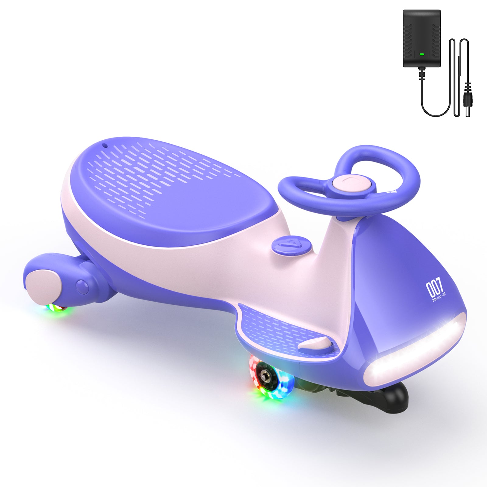 FanttikRide 12V N7 Pro Kinder Elektroauto, Elektrisches Rutschauto mit Pedal, 2 in 1 Kinder Auto, aufladbar Batterie 2 Geschwindigkeit Kippschutz Leuchtende Räder Bluetooth für Kind ab 3 Jahren, Rosa