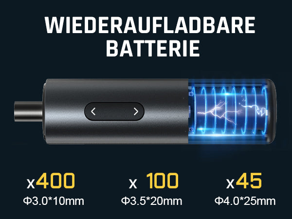 Fanttik NEX S1 Capsule 3,7 V Akkuschrauber, 5Nm Max Akku Schraubendreher, 320 U/min, S2 Magnetbits mit 1/4 Zoll Sechskant, LED-Licht, 5Pcs Doppelseitige Stahl-Bits für Möbel, Haushaltsgeräte