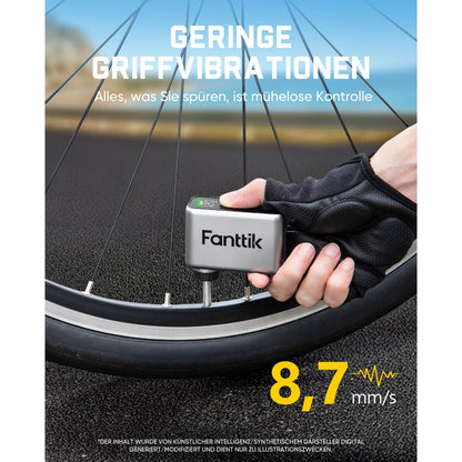 Fanttik X10 Ace Tiny Mini-Elektrofahrradpumpe, 120 PSI Kompaktluftpumpe mit Presta- und Schrader-Ventil, Schnellaufblasbare Elektrofahrradpumpe Tragbar für Rennräder