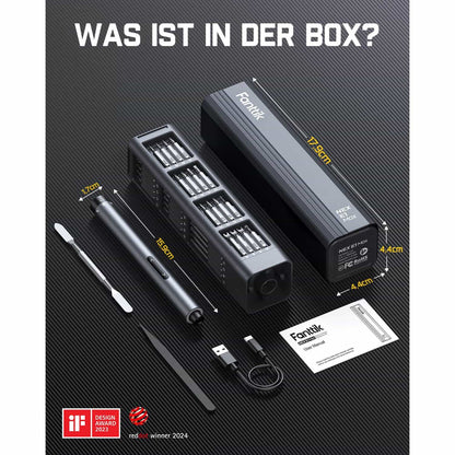 Fanttik E1 Max Mini Elektro Schraubendreher Set, 50 in 1 Magnetische Präzisions-Schraubendreher Kit, 2 Gänge Drehmoment, 5/32 Zoll Sechskant, Geeignet für Reparatur für iPhone,Laptop, Brillen, Uhren