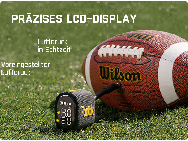 Fanttik X8 Nano Elektrische Ballpumpe, Ultraschnelles Aufpumpen für Sportball, Tragbare Luftpumpe mit Präziser Digitaldruck und LCD-Display für Basketball, Fußball, Volleyball, Rugby