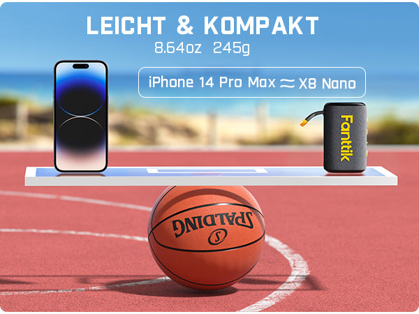 Fanttik X8 Nano Elektrische Ballpumpe, Ultraschnelles Aufpumpen für Sportball, Tragbare Luftpumpe mit Präziser Digitaldruck und LCD-Display für Basketball, Fußball, Volleyball, Rugby