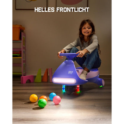 FanttikRide 12V N7 Pro Kinder Elektroauto, Elektrisches Rutschauto mit Pedal, Typ C aufladbar Batterie Kinder Auto, 2 Geschwindigkeit Kippschutz Leuchtende Räder, Bluetooth, für Kind ab 3 Jahren, Rosa