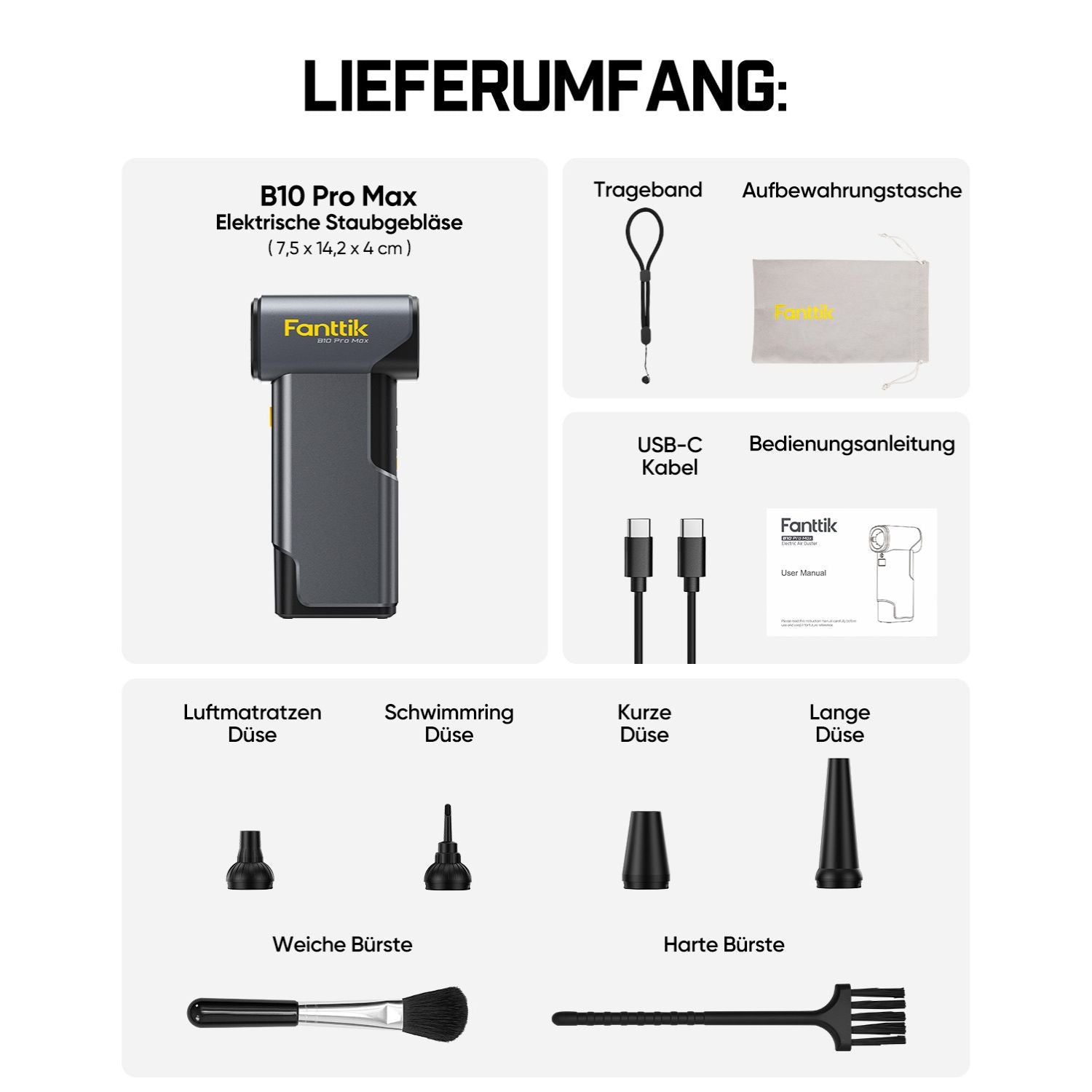 Fanttik B10 Pro Max Elektrische Staubgebläse