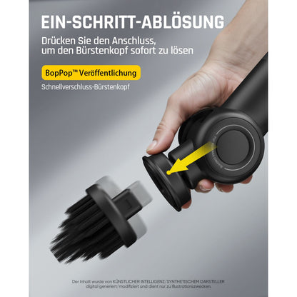 Fanttik Flip G9 Pro Elektrische Reinigungsbürste, VoltiPulse Motor, Dual-Speed, 6 Bürstenköpfe, Flexibler Winkel & Ausziehbarer Griff, IPX7 Wasserdicht, Typ-C Ladung für Boden, Fliesen, Fugen -Schwarz