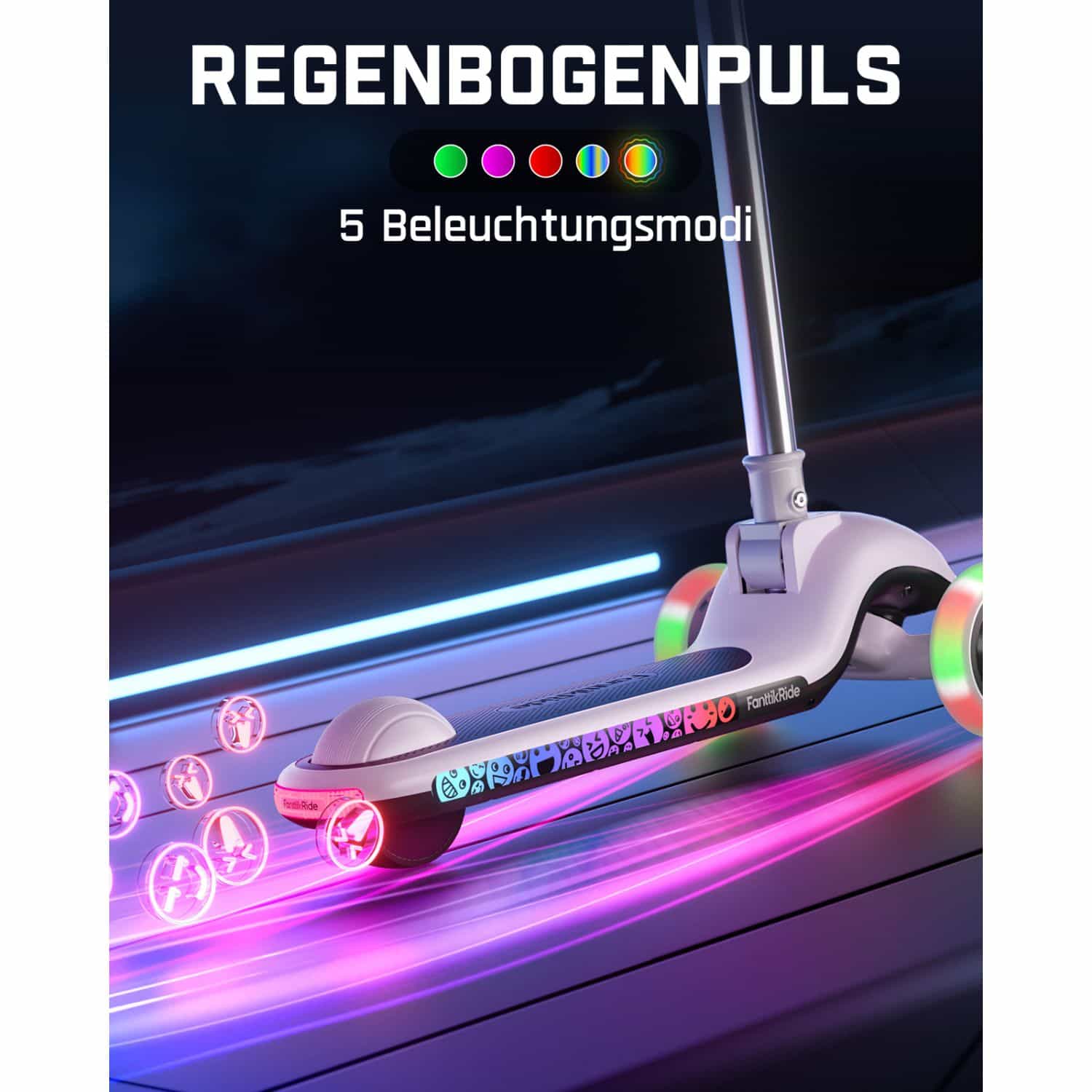 FanttikRide K9 Pro Elektroroller für Kinder 3-6 Jahren, Höhenverstellbar für Fahrer von 1,0-1,4 m, 40 kg, bis 40 Min Fahrzeit, 6 km Reichweite, KI & 2 Maximalgeschwindigkeiten 6/10 km/h