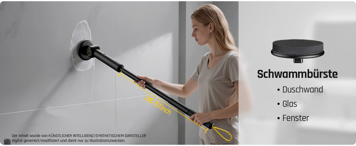 Fanttik Flip G9 Pro Elektrische Reinigungsbürste, VoltiPulse Motor, Dual-Speed, 6 Bürstenköpfe, Flexibler Winkel & Ausziehbarer Griff, IPX7 Wasserdicht, Typ-C Ladung für Boden, Fliesen, Fugen -Schwarz