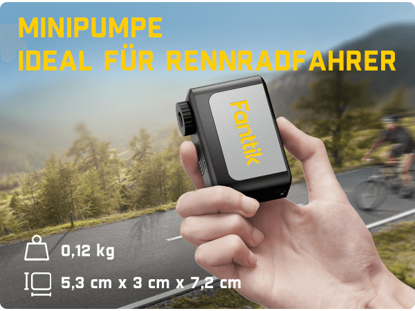 Fanttik X10 Ace Mini Fahrradpumpe überzeugt durch sein leichtes Gewicht von nur 0,12 kg und ein kompaktes Gehäuse, das perfekt in Trikottaschen, Satteltaschen oder Flaschenhalter passt. Dank des innovativen Designs mit integriertem Lüfter wird die Wärmeableitung optimiert und Überhitzung effektiv verhindert – ideal für unterwegs!