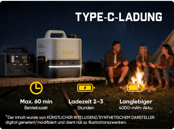 Fanttik NB10 Nano tragbarer Akku-Drucksprüher, 2,1-Gallonen-Tank, 72-98 PSI, HD-LED-Display, 4000mAh, mit Campingleuchte – tragbarer Hochdruckreiniger für Zuhause, Terrasse und Camping
