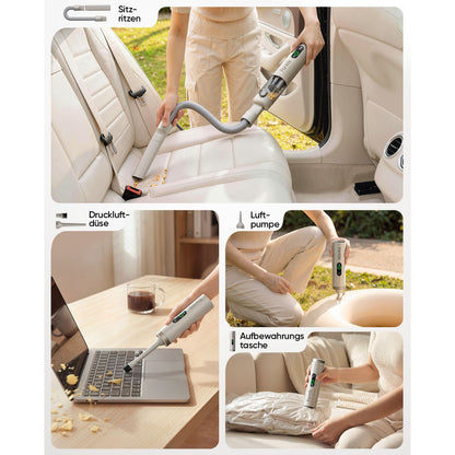 Fanttik Slim V10 Ultra kabelloser Autostaubsauger, 4-in-1 Mini Handstaubsauger mit 19 kPa Saugkraft, frei kombinierbarem Zubehör, 2 Saugmodi für Auto, kleine Arbeiten, Tastatur und Büro