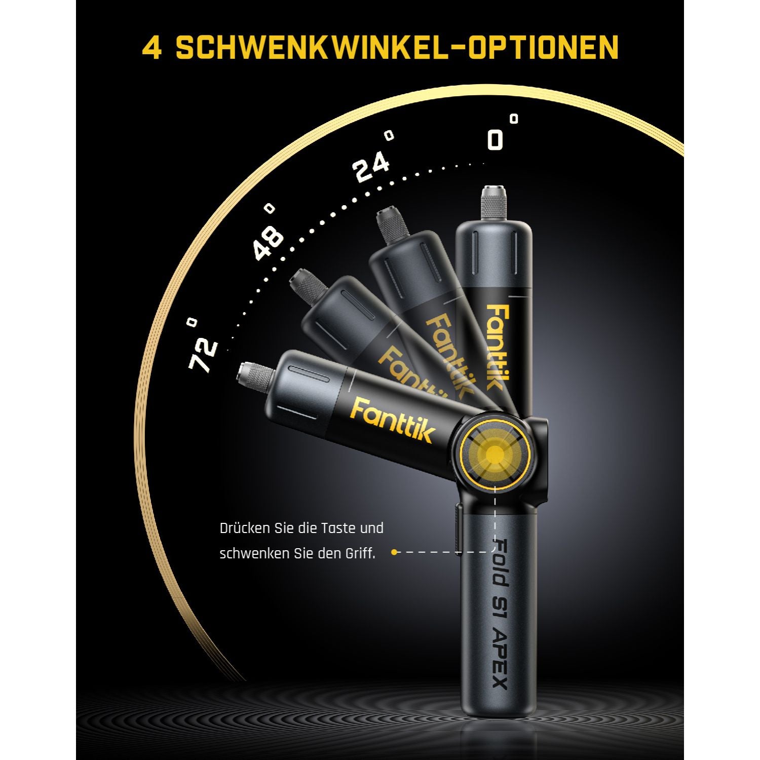 Fanttik Fold S1 APEX 3,7 V Akkuschrauber, elektrischer Schraubendreher, Bildschirminteraktion, Schwenkgriff, Optionen für hohe/niedrige Drehzahl, max 7 Nm, 1/4 Zoll Sechskant, Ideas DIY Tool