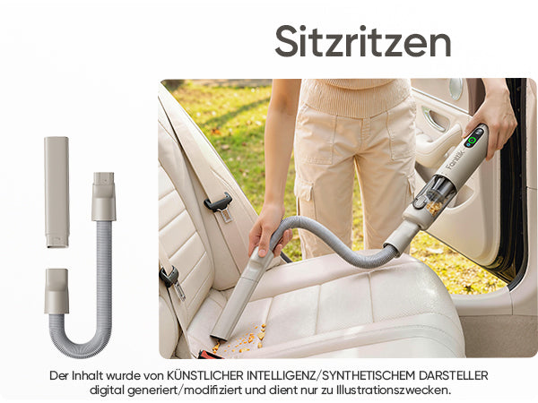 Fanttik Slim V10 Ultra kabelloser Autostaubsauger, 4-in-1 Mini Handstaubsauger mit 19 kPa Saugkraft, frei kombinierbarem Zubehör, 2 Saugmodi für Auto, kleine Arbeiten, Tastatur und Büro