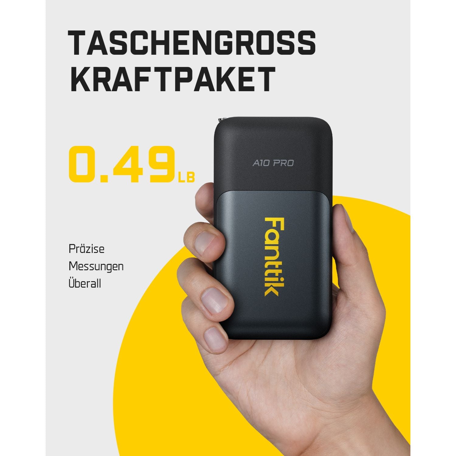 Fanttik A10 Pro 2-in-1 Digitales Laser Entfernungsmesser mit HD IPS-Farbdisplay, Wiederaufladbar 50m Laserentfernungsmesser & 3m Maßband, 6 Einheiten wählbar, Für Entfernung/Fläche/Volumen