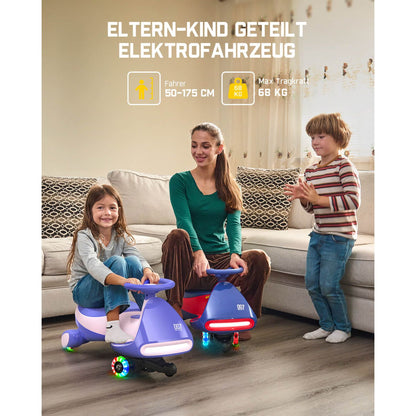 FanttikRide 12V N7 Pro Kinder Elektroauto, Elektrisches Rutschauto mit Pedal, 2 in 1 Kinder Auto, aufladbar Batterie 2 Geschwindigkeit Kippschutz Leuchtende Räder Bluetooth für Kind ab 3 Jahren, Blau