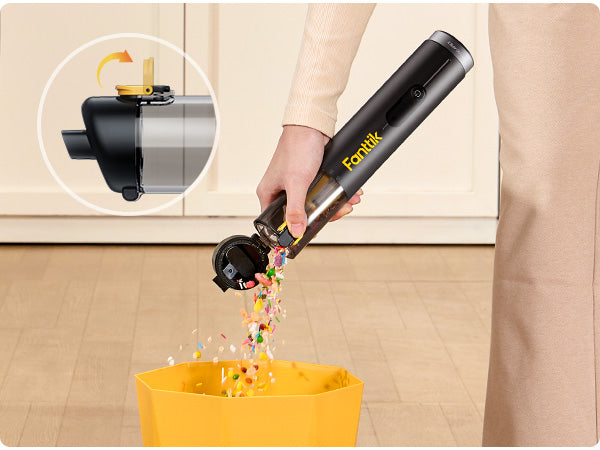 Fanttik Slim V10 Apex Kabelloser 4-in-1 Auto & Mini-Handstaubsauger mit 19000 Pa Saugkraft, Smarter Digitalanzeige und 2 Saugmodi für Auto, Büro & Tastaturen